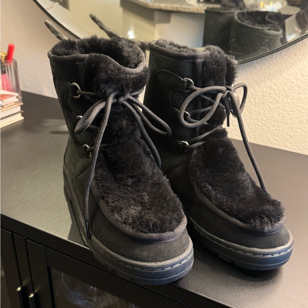 Black Fur-Lined Women's Boots